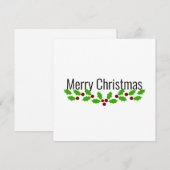 Vrolijk kerstfeest met Holly Feestdagenkaart (Voorkant / Achterkant)