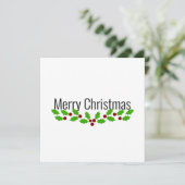 Vrolijk kerstfeest met Holly Feestdagenkaart (Staand voorkant)
