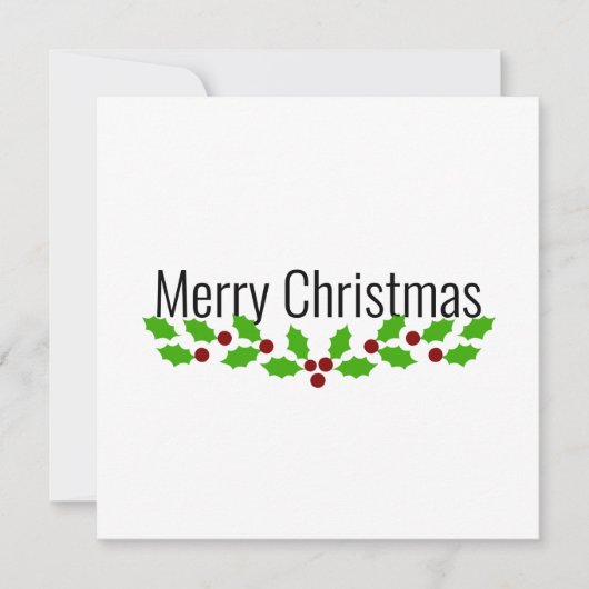Vrolijk kerstfeest met Holly Feestdagenkaart (Voorkant)