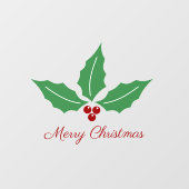 Vrolijk kerstfeest met Holly Raamsticker (Vel)