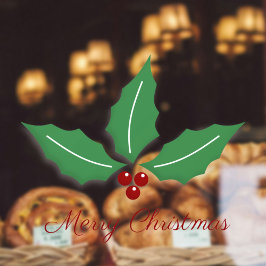 Vrolijk kerstfeest met Holly Raamsticker