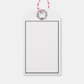 Vrolijk kerstfeest met Holly Script Black White Cadeaulabel (Achterkant)