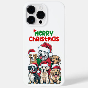 Vrolijk kerstfeest met honden Case-Mate iPhone 14 pro max hoesje
