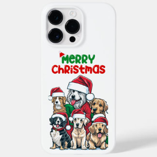 Vrolijk kerstfeest met honden Case-Mate iPhone 14 pro max hoesje