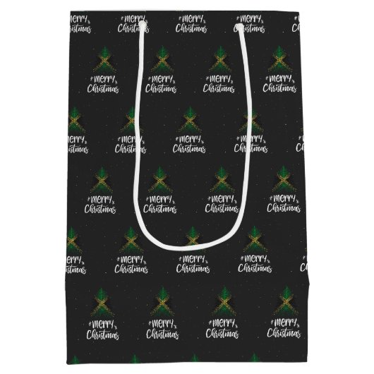 Vrolijk kerstfeest met Jamaica vlag Medium Cadeauzakje (Achterkant)