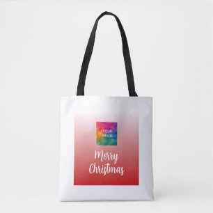 Vrolijk kerstfeest met je fotomedium schouder tote bag