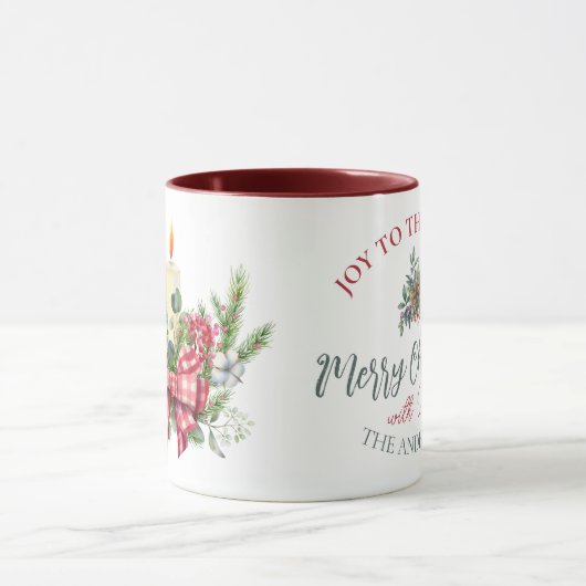 Vrolijk kerstfeest met kaars mok (Midden)