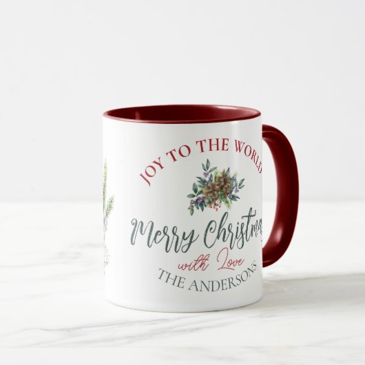 Vrolijk kerstfeest met kaars mok (Voorkant rechts)