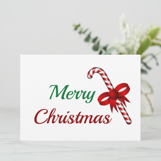 Vrolijk kerstfeest met Kaart met snoepsuikerriet (Staand voorkant)