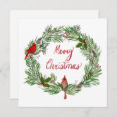 Vrolijk kerstfeest met kardinalen in de grote. feestdagenkaart (Voorkant / Achterkant)