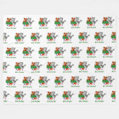 Vrolijk kerstfeest met kat en puppy fleece deken (Voorkant (Horizontaal))