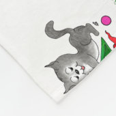 Vrolijk kerstfeest met kat en puppy fleece deken (Hoek)