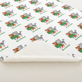 Vrolijk kerstfeest met kat en puppy sherpa deken (3/4)