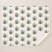 Vrolijk kerstfeest met kat en puppy sherpa deken (Voorkant (horizontaal))