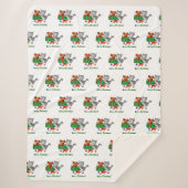 Vrolijk kerstfeest met kat en puppy sherpa deken (Voorkant)