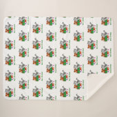 Vrolijk kerstfeest met kat en puppy sherpa deken (Voorkant (horizontaal))