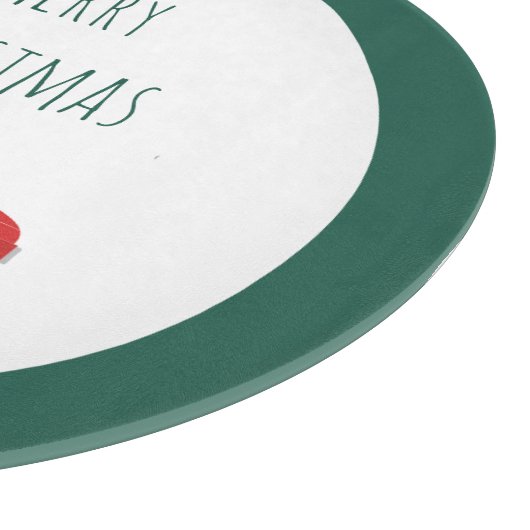 Vrolijk kerstfeest met kerstbomen groen snijplank (Hoek)