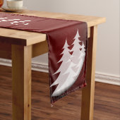 Vrolijk kerstfeest met kerstbomen lange tafelloper (Voorbeeld)