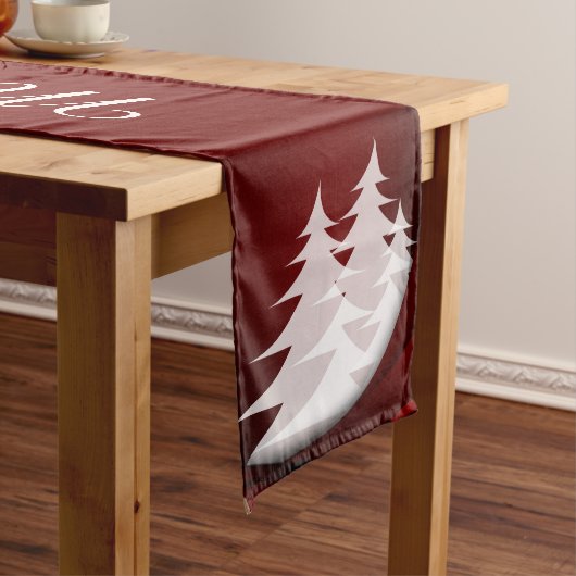 Vrolijk kerstfeest met kerstbomen lange tafelloper (Voorbeeld)