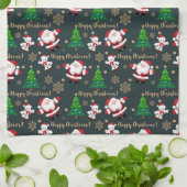 Vrolijk kerstfeest met kerstbomen theedoek (Gevouwen)