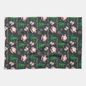 Vrolijk kerstfeest met kerstbomen theedoek (Horizontaal)