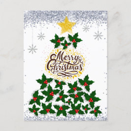 Vrolijk kerstfeest met kerstboom briefkaart