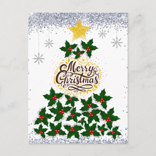 Vrolijk kerstfeest met kerstboom briefkaart (Voorkant)