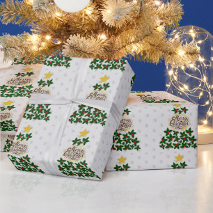 Vrolijk kerstfeest met kerstboom cadeaupapier