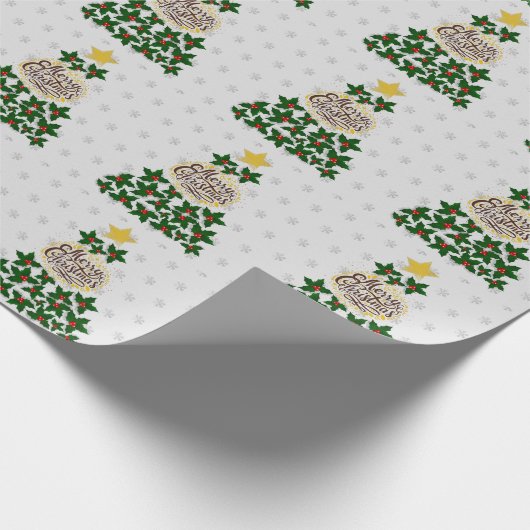 Vrolijk kerstfeest met kerstboom cadeaupapier (Hoek)