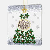 Vrolijk kerstfeest met kerstboom keramisch ornament (Links)