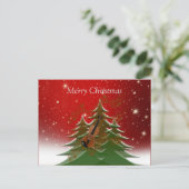 Vrolijk Kerstfeest met kerstboom met Violin Briefkaart (Staand voorkant)