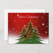 Vrolijk Kerstfeest met kerstboom met Violin Briefkaart (Voorkant / Achterkant)