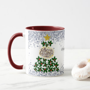 Vrolijk kerstfeest met kerstboom mok