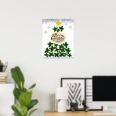 Vrolijk kerstfeest met kerstboom poster (Thuiskantoor)