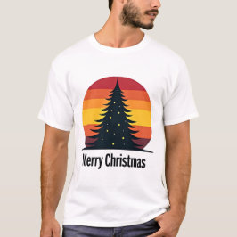 Vrolijk kerstfeest met kerstboom t-shirt