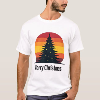 Vrolijk kerstfeest met kerstboom t-shirt