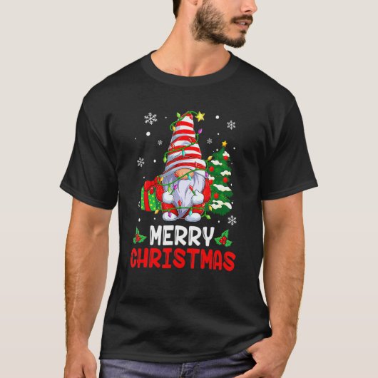 Vrolijk kerstfeest met kerstcadeau voor de familie t-shirt (Voorkant)