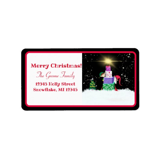 Vrolijk kerstfeest met kerstcadeautjes etiket (Voorkant)