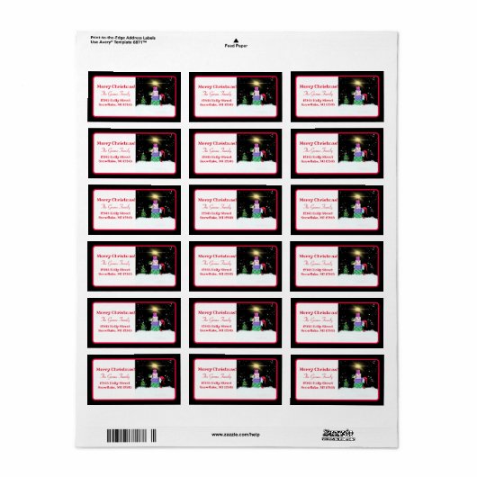 Vrolijk kerstfeest met kerstcadeautjes etiket (Full Sheet)