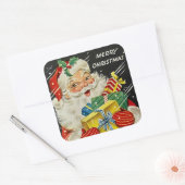 Vrolijk kerstfeest met kerstcadeautjes groot vierkante sticker (Envelop)