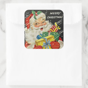 Vrolijk kerstfeest met kerstcadeautjes groot vierkante sticker
