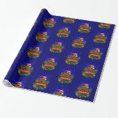Vrolijk kerstfeest met kerstkonijn cadeaupapier (Uitgerold)