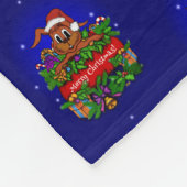 Vrolijk kerstfeest met kerstkonijn fleece deken (Hoek)