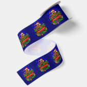 Vrolijk kerstfeest met kerstkonijn satijnen lint (Achterkant)