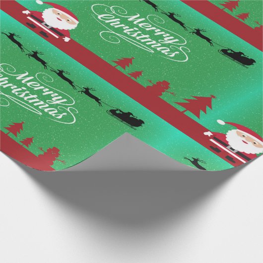 Vrolijk kerstfeest met kerstman cadeaupapier (Hoek)