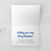 Vrolijk kerstfeest met Kerstman en rendier. Kaart (Binnen)