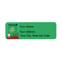 Vrolijk kerstfeest met kerstman etiket