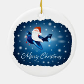 Vrolijk kerstfeest met kerstman keramisch ornament (Achterkant)