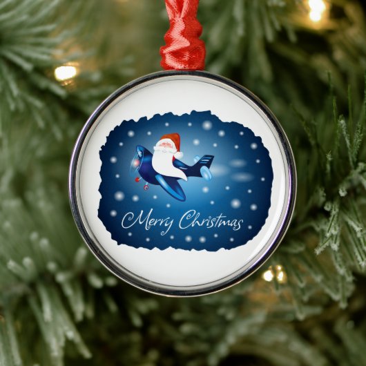 Vrolijk kerstfeest met kerstman metalen ornament (Boom)