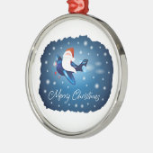 Vrolijk kerstfeest met kerstman metalen ornament (Links)
